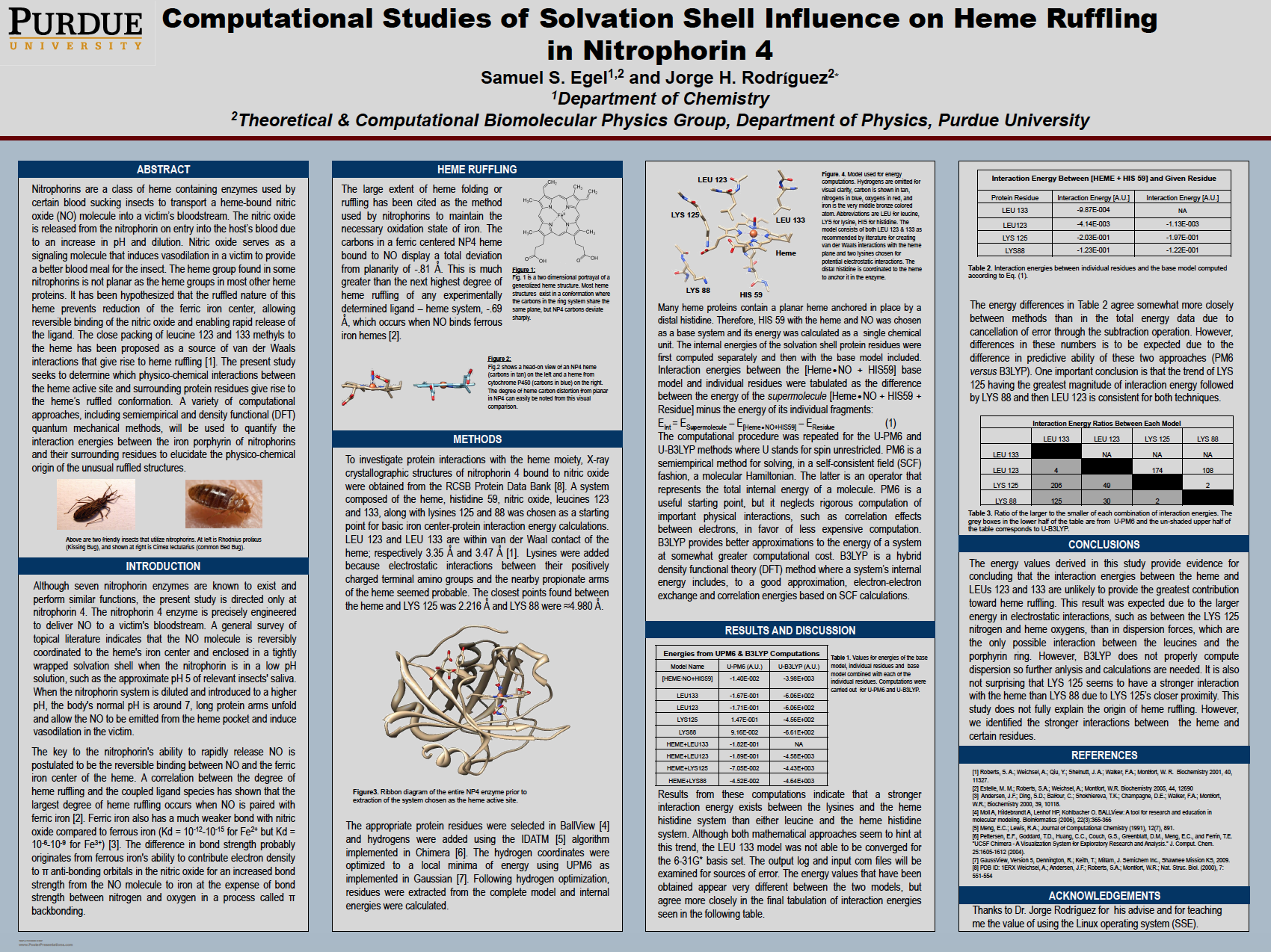 Purdue Undergrad Research Symposium poster describing research on a mosquito enzyme.